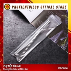 BỘ ỐNG HÚT INOX Thép Không Gỉ Cao Cấp Và Bàn Chải Cọ Rửa - Ống Hút Dài Đủ Size Cho Mọi Đồ Uống & Trà Sữa