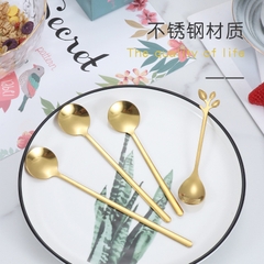 Thìa cafe, muỗng cafe inox 304 cao cấp, hai màu vàng bạc sang trọng hoa văn siêu đẹp trang trí bàn ăn, decor