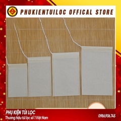 Combo 100 túi lọc trà giấy lọc trà, cafe có dây rút đầy đủ kích thước