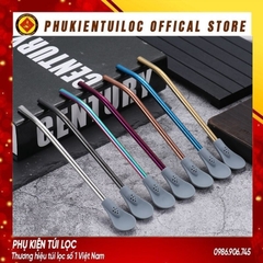 Thìa inox 304 kết hợp Silicone có thể tháo rời khuấy pha trà, cafe siêu tiện lợi