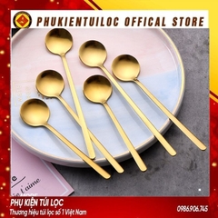 Thìa cafe, muỗng cafe, thìa dài uống trà inox 410, 304 cao cấp, hai màu vàng bạc sang trọng, tinh tế... -Phukientuiloc