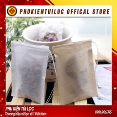Combo 100 túi lọc trà giấy lọc trà, cafe có dây rút đầy đủ kích thước