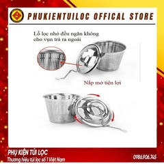 Lọc trà inox 304 cao cấp hình trụ, có dây treo, không gỉ 6.5cm (2082)