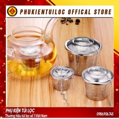 Lọc trà inox 304 cao cấp hình trụ, có dây treo, không gỉ 8 cm ( 2083)