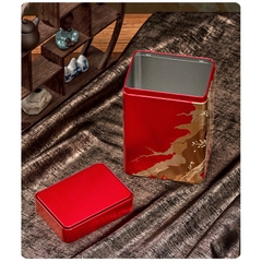 Hũ Thiếc đựng trà hình chữ nhật mẫu CÂY CỔ THỤ PHƯỢNG HOÀNG- Phukientuiloc