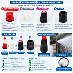 Đầu phun bọt tuyết thay thế