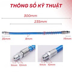 Ống nối đầu bơm mỡ 30cm