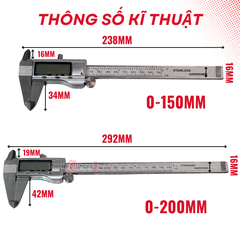Thước kẹp Điện Tử LCD 150mm/200mm