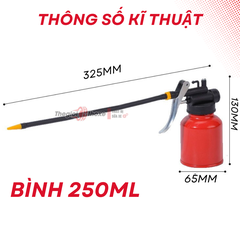Bình xịt tra dầu 250ML Vòi Mềm Dài
