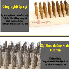 Bàn chải cán gỗ Sợi Thép/Sợi Đồng