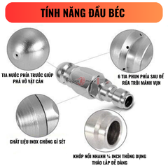 Đầu béc Thông Cống Inox