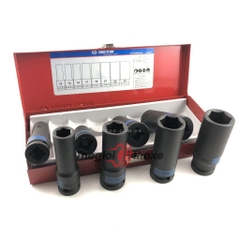 Bộ đầu tuýp dài 1/2 lục giác đen Kingtony 4410mp - 8 Chi tiết 12 , 13 , 14 , 17 , 19 , 21 , 22 , 23mm