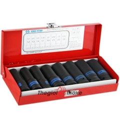 Bộ đầu tuýp dài 1/2 lục giác đen Kingtony 4410mp - 8 Chi tiết 12 , 13 , 14 , 17 , 19 , 21 , 22 , 23mm