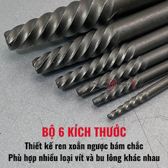 Bộ 6 mũi tháo ốc gãy