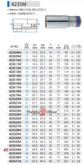 Đầu tuýp lục giác dài Kingtony 1/2 4235M, 6 cạnh trắng