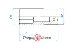 Đầu tuýp lục giác dài Kingtony 1/2 4235M, 6 cạnh trắng