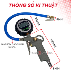 Đồng hồ bơm lốp điện tử ô tô xe máy (hiển thị số)