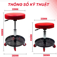 Ghế Sửa Xe Xoay 360 Khay Đồ