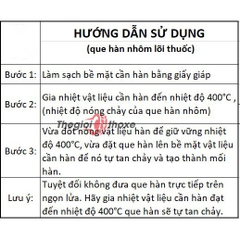 Que hàn nhôm lõi thuốc
