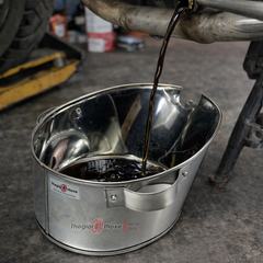 Khay hứng dầu nhớt xe máy bằng Inox 430 - 2 Lít