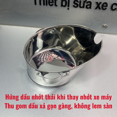Khay hứng dầu nhớt xe máy bằng Inox 430 - 2 Lít