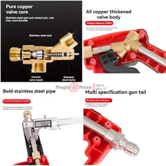 Súng rửa xe cao áp loại ngắn đỏ đen - Chân nối nhanh