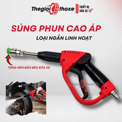 Súng rửa xe cao áp loại ngắn đỏ đen - Chân nối nhanh