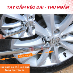 Tay công vặn ốc lốp xe ô tô kèm khẩu 17/19/21/23mm