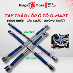 Tay công tháo lốp chữ thập C-mart- Gồm 4 đầu mở 17 x 19 x 21 x 23mm