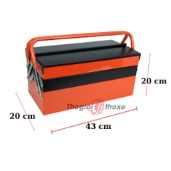 Thùng sắt đựng đồ nghề cỡ trung - Màu cam đen