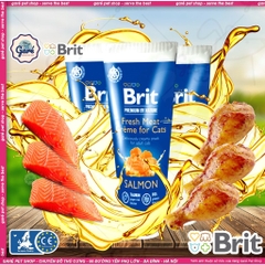 75gr - Thịt tươi nghiền dạng Súp Brit Premium Nature Creme từ Thịt Gà & Cá hồi dạng súp thưởng ngon & tiết kiệm cho Mèo