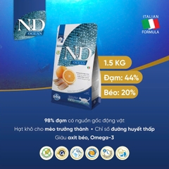 Hạt Adult Ocean -Herring, Orange | Hạt Farmina N&D Cá trích, Cam cho Mèo trưởng thành