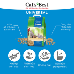 Cát gỗ Universal Cat's Best - CÁT MÈO VỆ SINH HỮU CƠ VÓN CỤC KHỬ MÙI VÀ VI TRÙNG CAT'S BEST UNIVERSAL