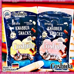 70gr - Bánh thưởng cho Mèo Coshida Creamy & Crunch Knabbersnack vị Gà Phomai & Cá hồi giòn tan bên ngoài bọc kem