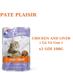 Pate Plaisir gói 100g cho Mèo Trout Beef Chicken Salmon