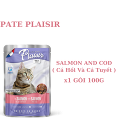 Pate Plaisir gói 100g cho Mèo Trout Beef Chicken Salmon