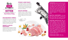 Hạt Brit Care KITTEN HEALTHY GROWTH & DEVELOPMENT Grain-Free cho Mèo Con