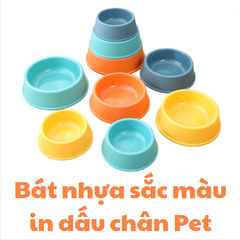 Bát nhựa sắc màu in hình chân Pet