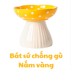 Bát sứ hình Nấm chống gù cho Chó Mèo