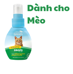 for Cat Drops - Nước vệ sinh răng miệng Drops cho Mèo Đậm đặc TropiClean Fresh Breath