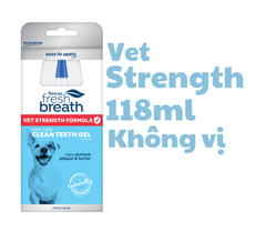 Không vị -Certified Wellnes Collection Vet Strength Oral Care Clean Teeth Gel - Gel vệ sinh răng miệng Tropiclean cho Chó Không vị