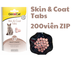 Skin Coat Tabs Gimcat - Snack dạng viên dưỡng lông và móng cho Mèo
