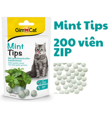 Mint Tips Tabs Gimcat - Snack dạng viên vị bạc hà cho Mèo