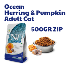 Hạt Adult Cat Ocean -Herring Pumpkin Orange Farmina N&D | Cá trích Bí ngô Cam chco Mèo trưởng thành