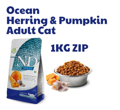 Hạt Adult Cat Ocean -Herring Pumpkin Orange Farmina N&D | Cá trích Bí ngô Cam chco Mèo trưởng thành