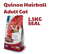 Hạt Quinoa Hairball -Duck, Quinoa, Apple and Cranberry | Hạt N&D Farmina Vịt, Quinoa, Táo, Nam việt quất cho Mèo Búi lông