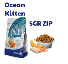 KITTEN Ocean -Cod, Shrimp, Pumpkin And Cantaloupe Melon | Hạt Farmina N&D Cá Tuyết, Tôm, Bí Ngô Và Dưa Đỏ cho Mèo Con