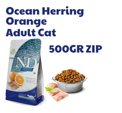 Hạt Adult Ocean -Herring, Orange | Hạt Farmina N&D Cá trích, Cam cho Mèo trưởng thành