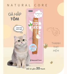 Thịt sấy Gà hấp Tôm Natural Core Mèo