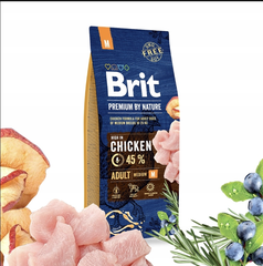 Hạt BRIT Premium by Nature ADULT M cho Chó giống nhỡ